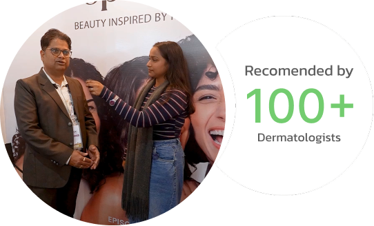 Episoul founder with dermatologist