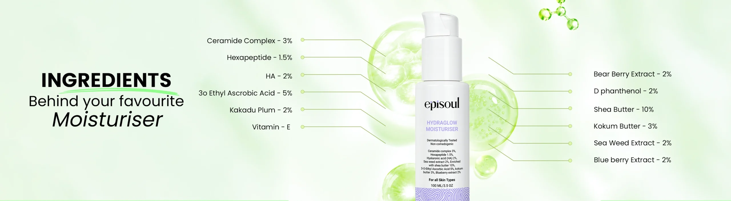 Episoul Hydraglow Moisturiser Ingredients